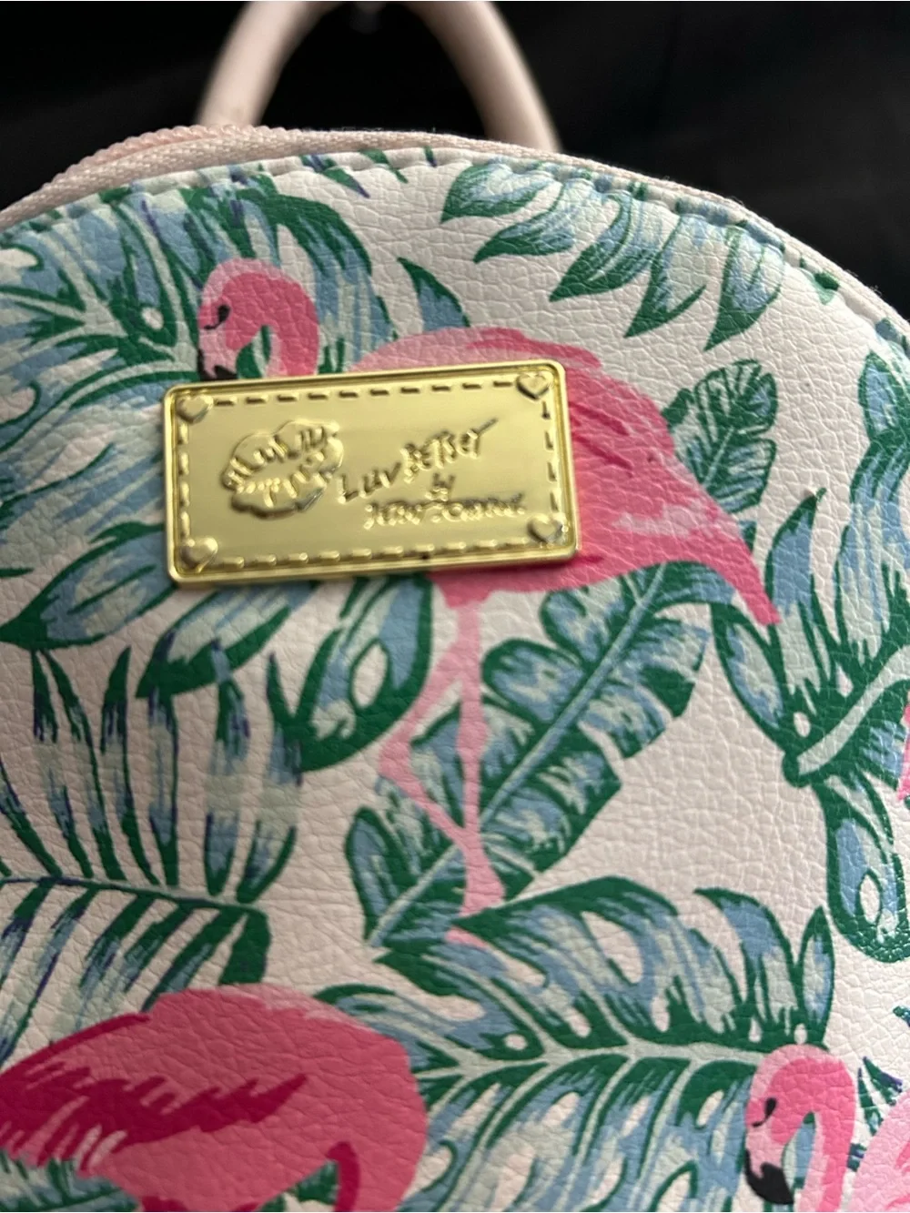 Betsey Johnson Pink Flamingo Print Mini Backpack